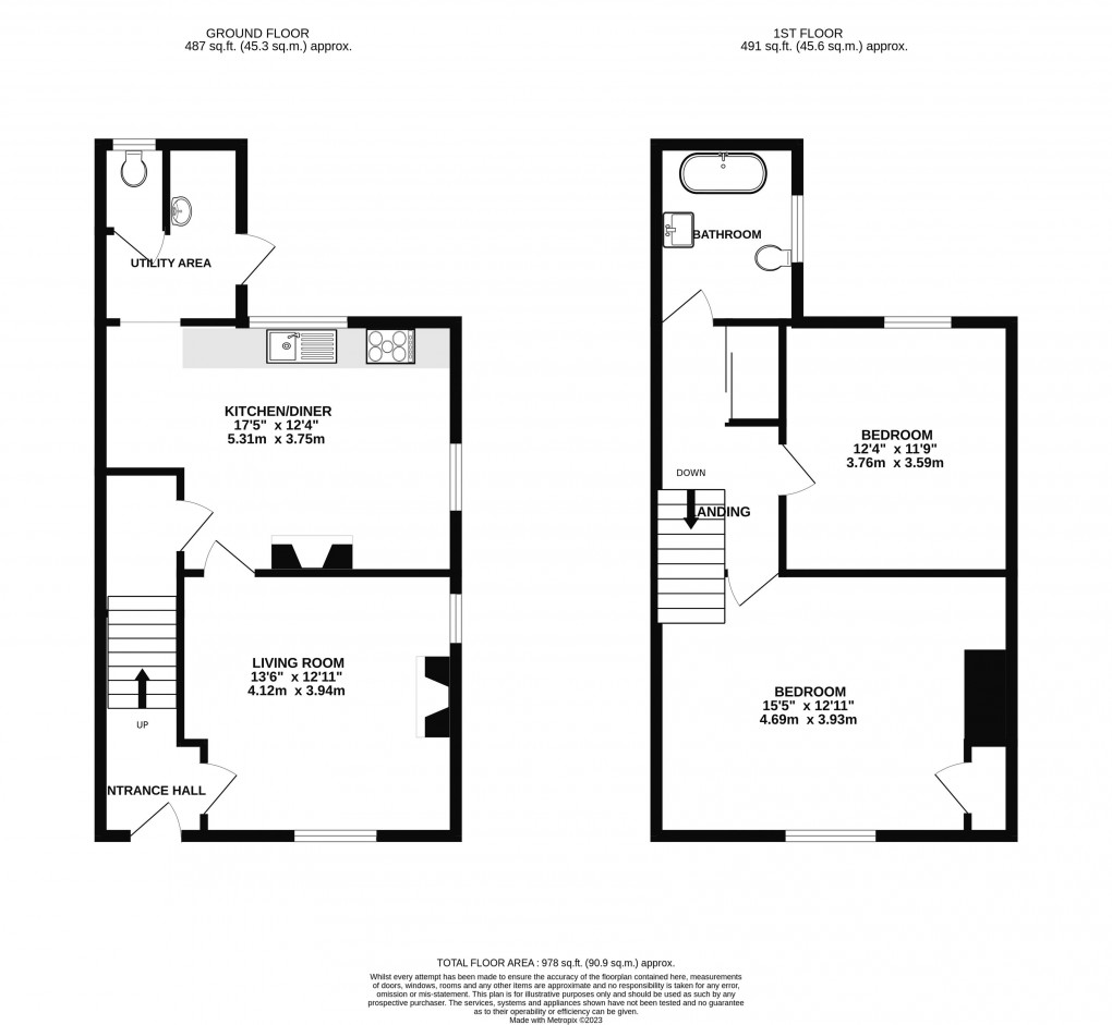 Floorplan for Oakfield Road, Hatherleigh, Okehampton, Devon, EX20