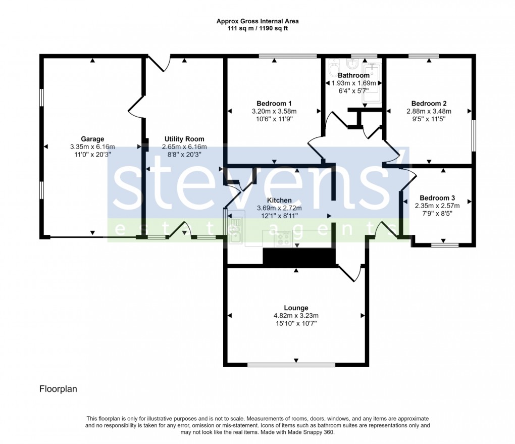 Floorplan for Sunnydene, Halwill, Beaworthy