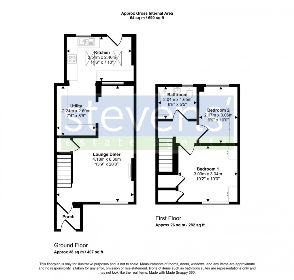 Floorplan for Fern Close, Okehampton, Devon, EX20