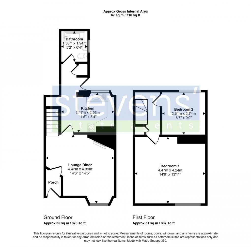 Floorplan for Fore Street, North Tawton, Devon, EX20