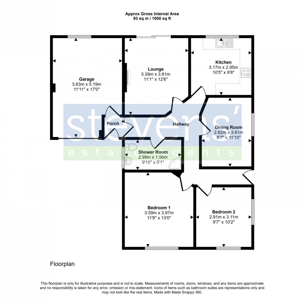 Floorplan for Taw Vale Avenue, North Tawton, Devon, EX20