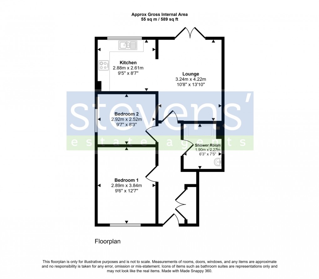 Floorplan for Tarka Court, Fore Street, North Tawton, Devon, EX20