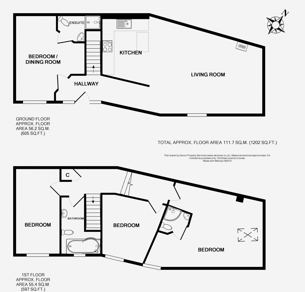 Floorplan for Woodhall, Exbourne, Okehampton, Devon, EX20